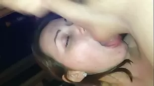 18-year-old amateur does blowjob and quickly cums